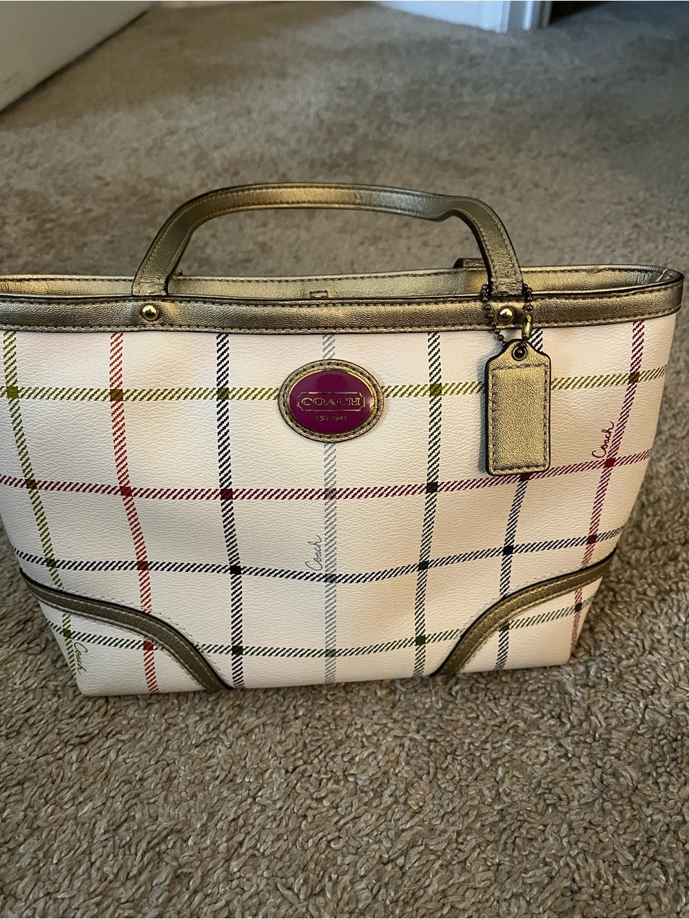 Coach Peyton Tattersall Plaid Tots - Vintage